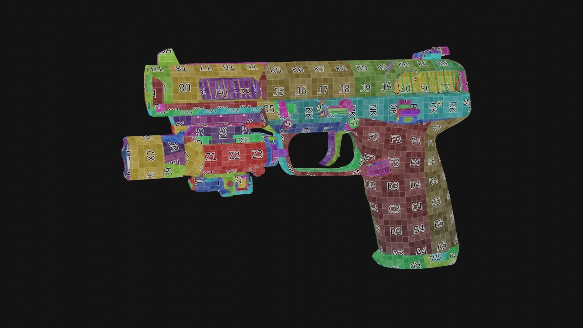 FN Five-seveN MK2 FDE pistol Low-poly 3D model_30