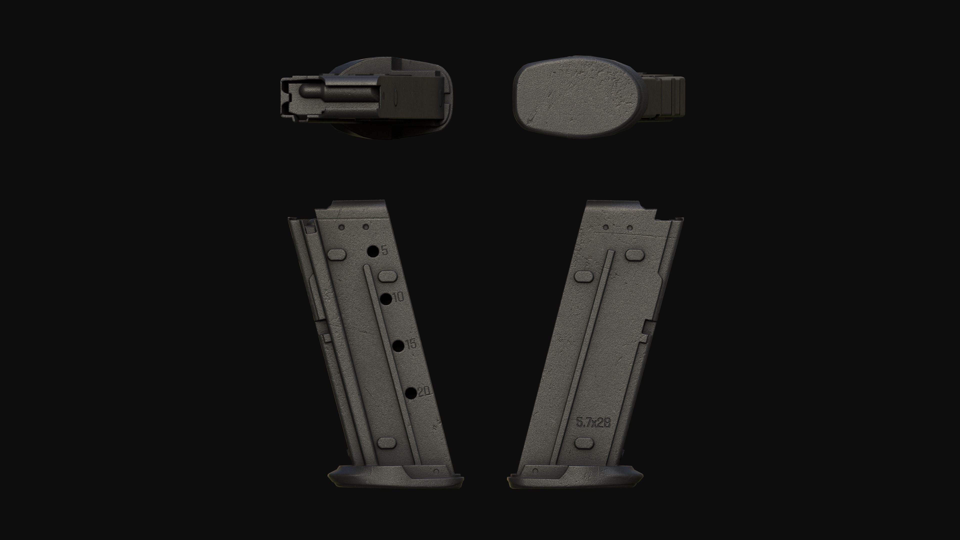 FN Five-seveN MK2 FDE pistol Low-poly 3D model_24