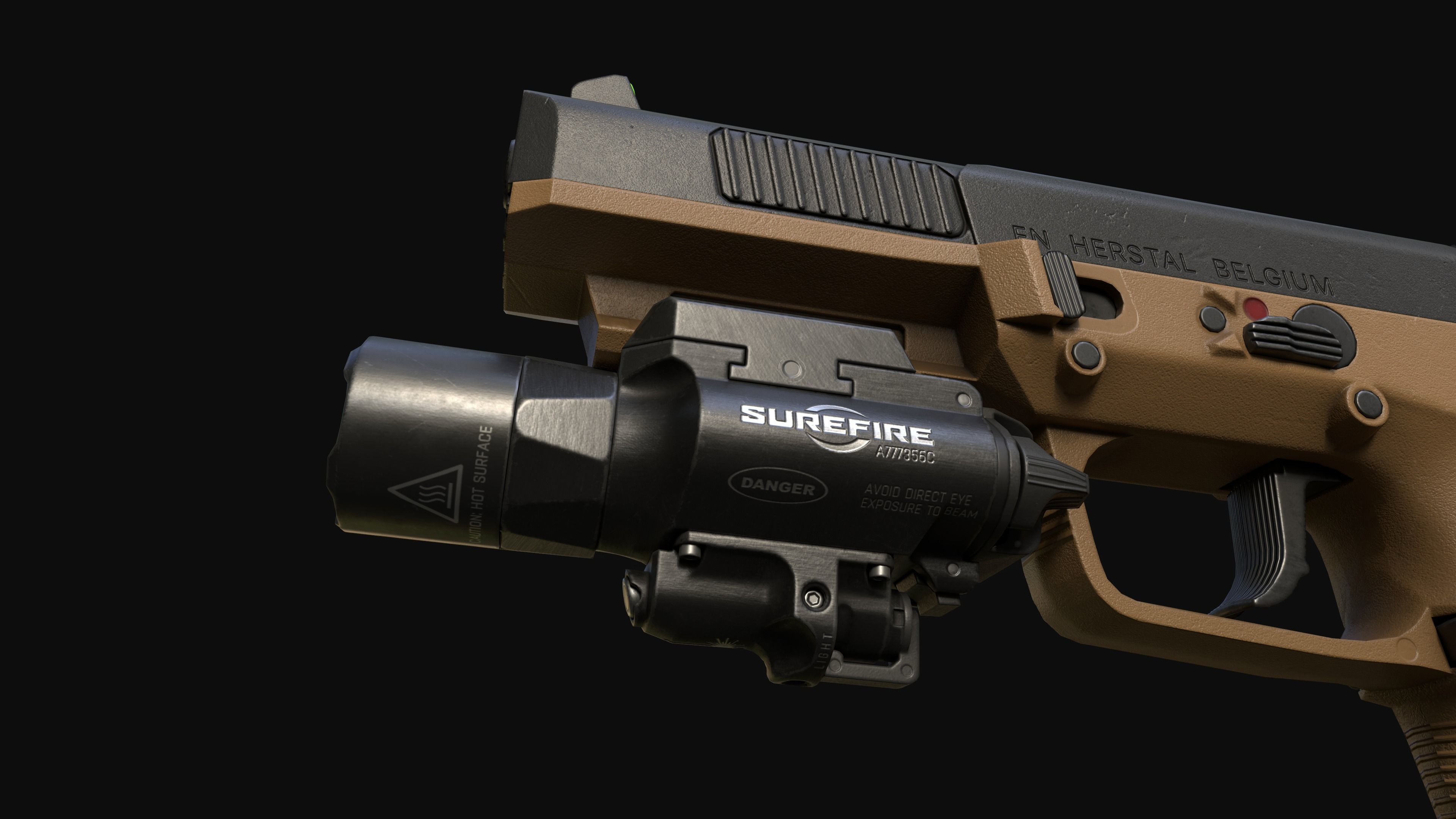 FN Five-seveN MK2 FDE pistol Low-poly 3D model_17