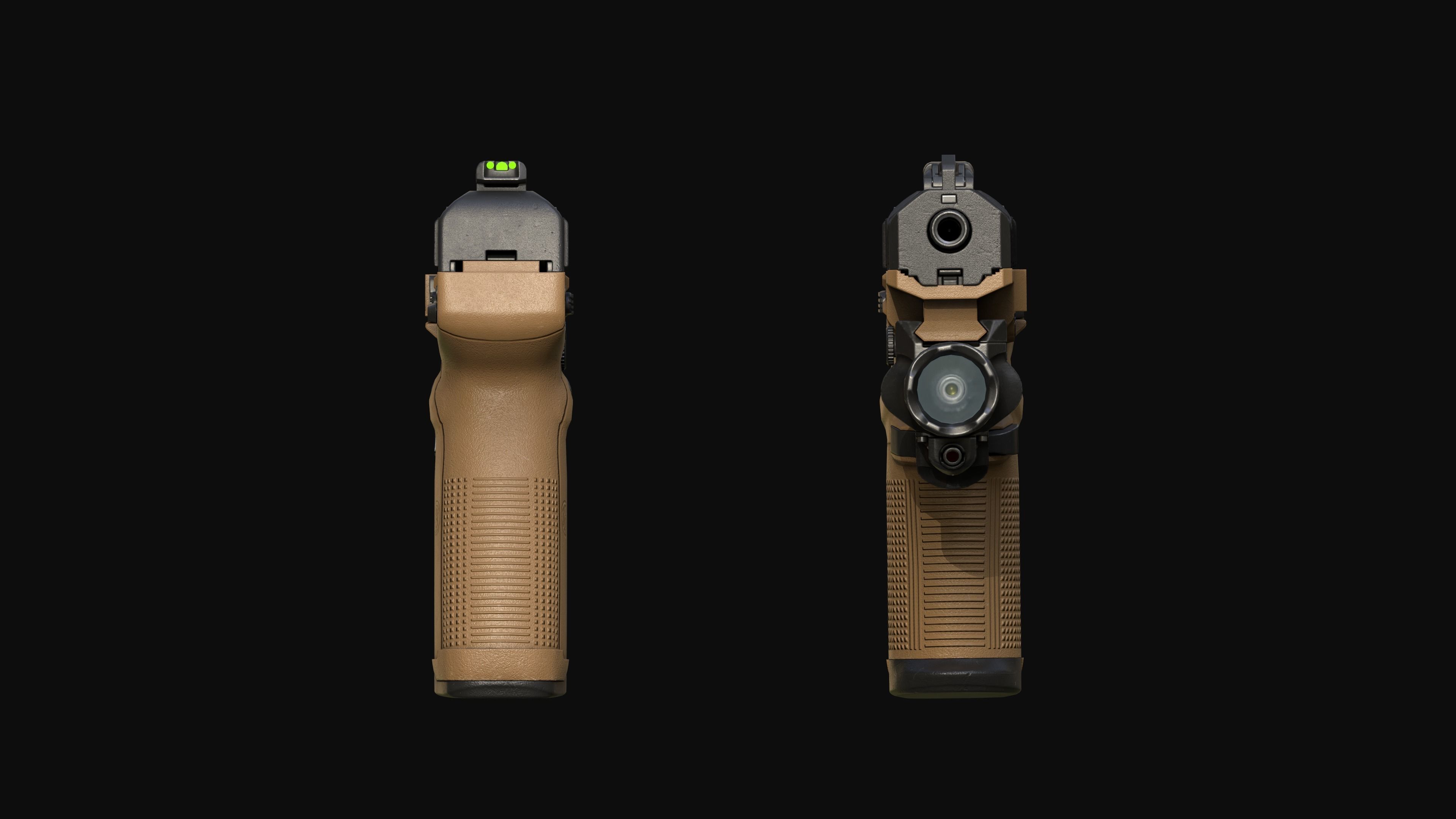 FN Five-seveN MK2 FDE pistol Low-poly 3D model_23