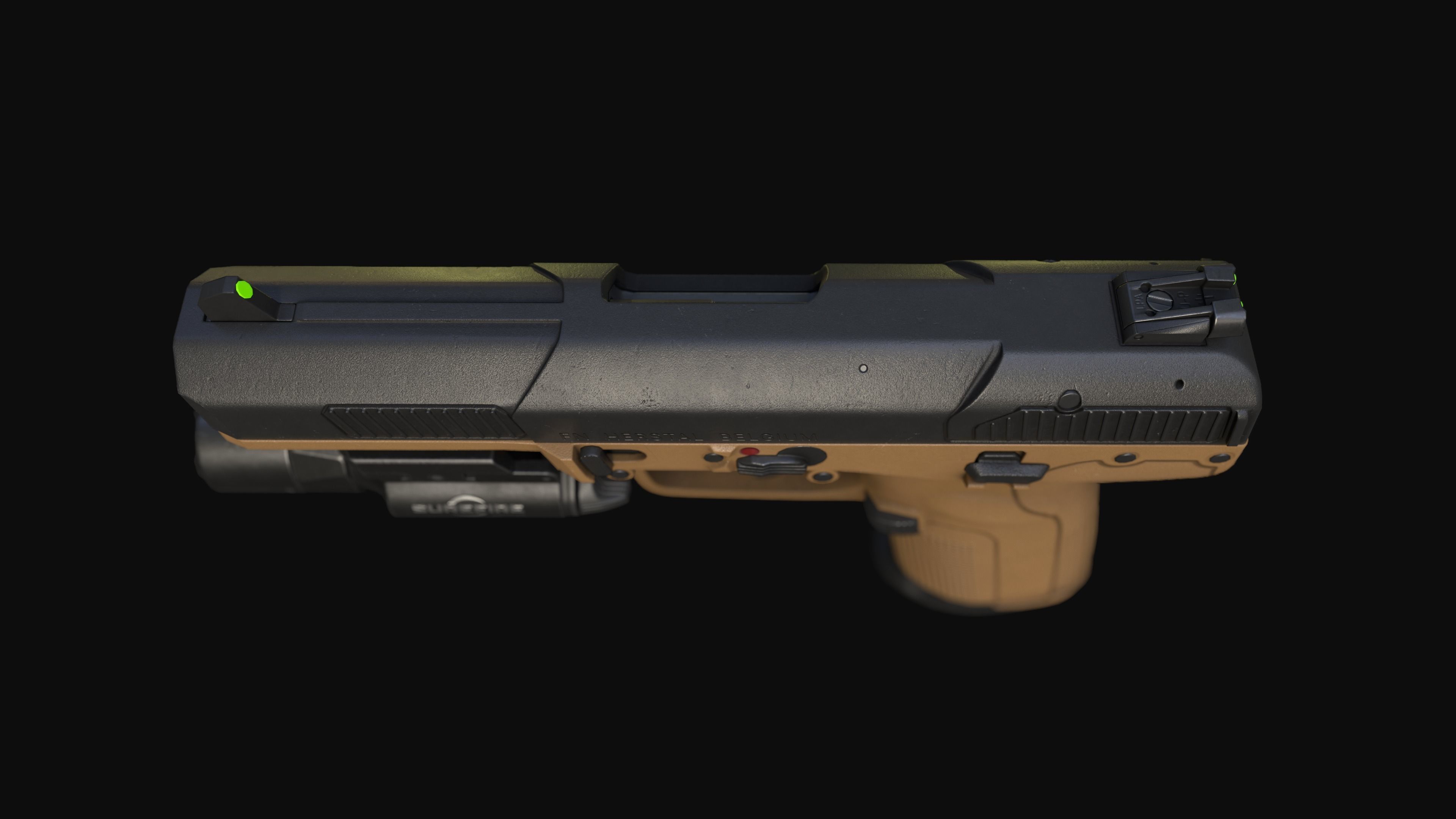 FN Five-seveN MK2 FDE pistol Low-poly 3D model_9