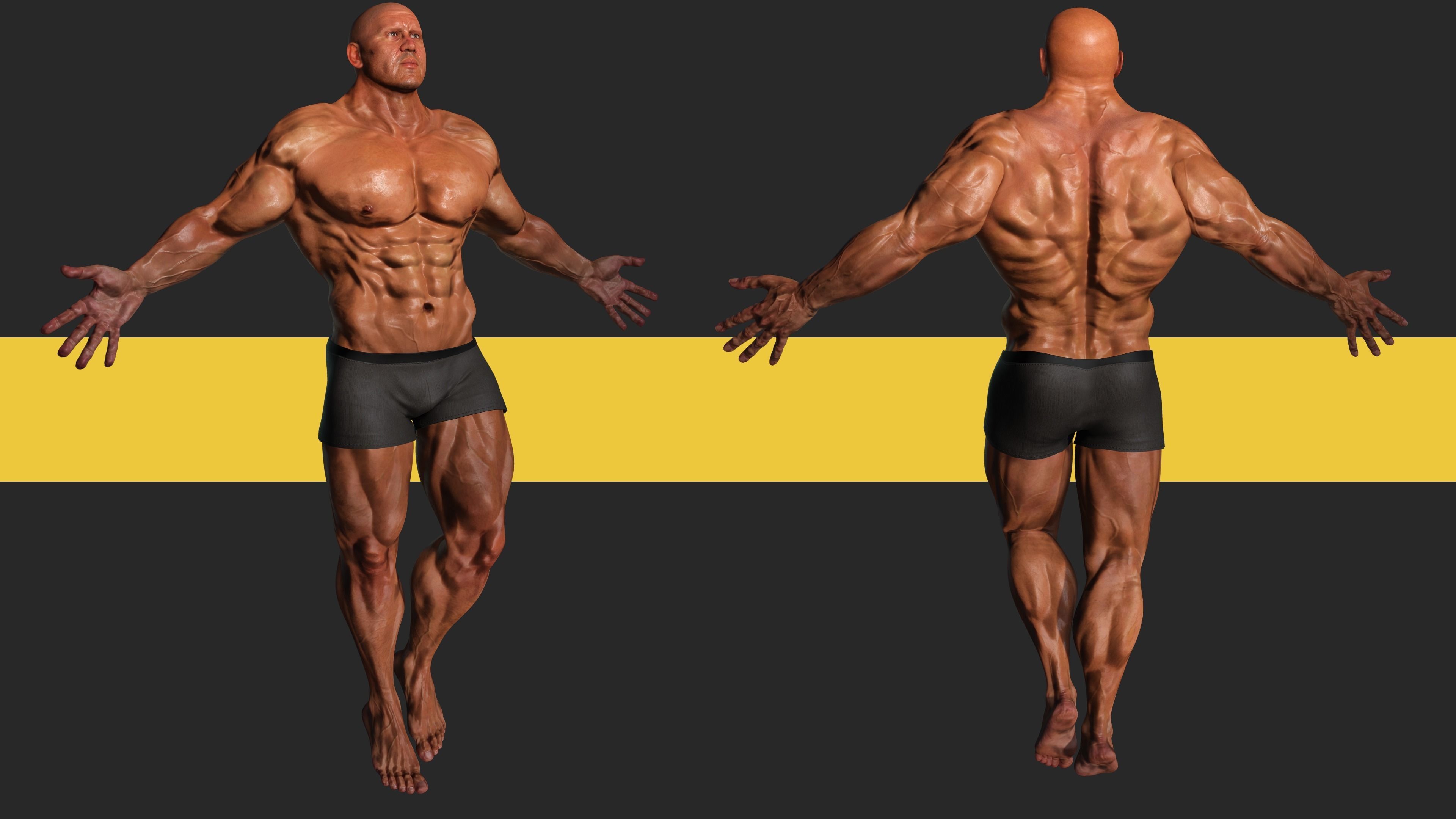 3D model Realistic Male Bodybuilder 3D HQ VR / AR / low-poly | CGTrader