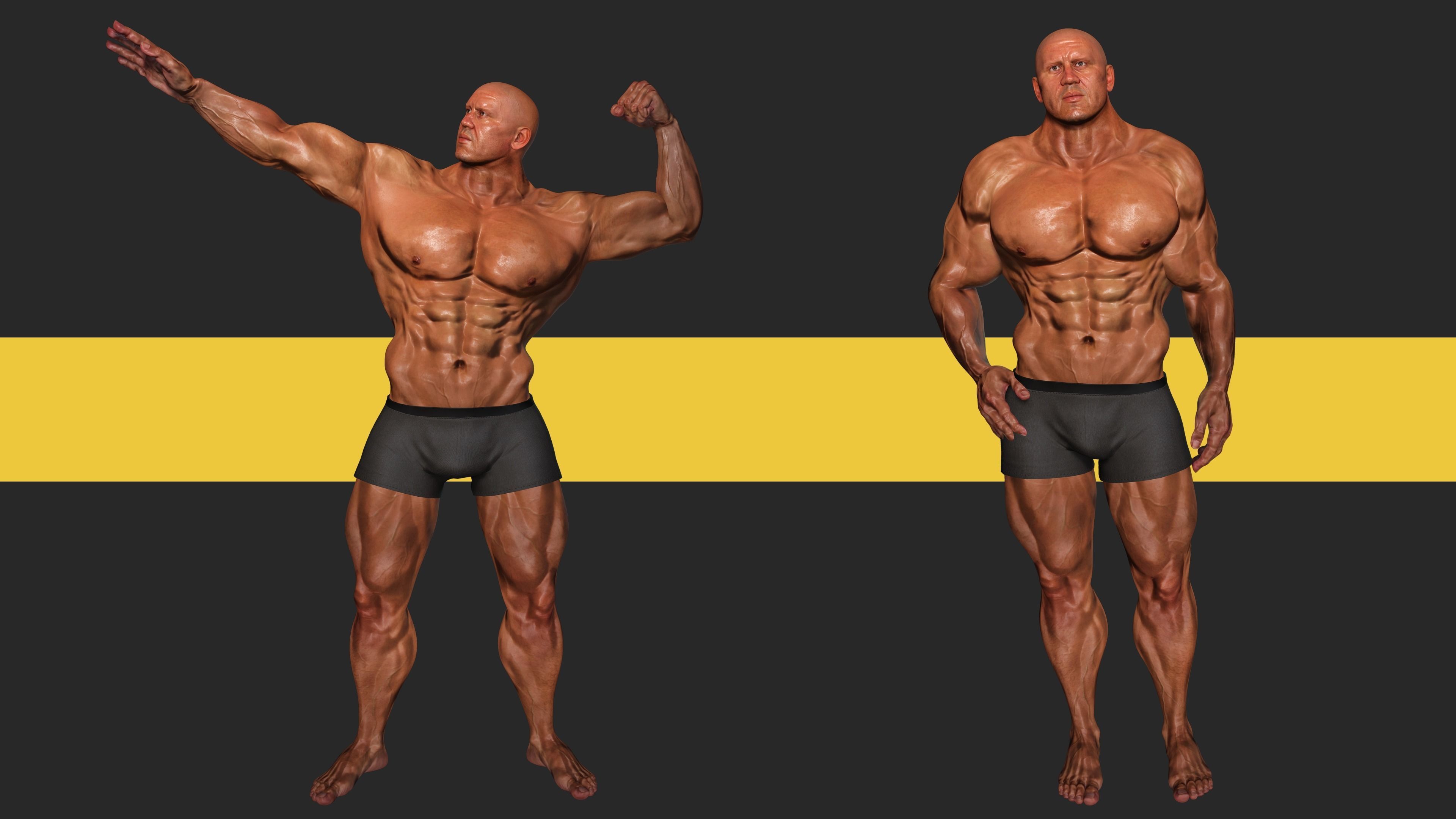 3D model Realistic Male Bodybuilder 3D HQ VR / AR / low-poly | CGTrader