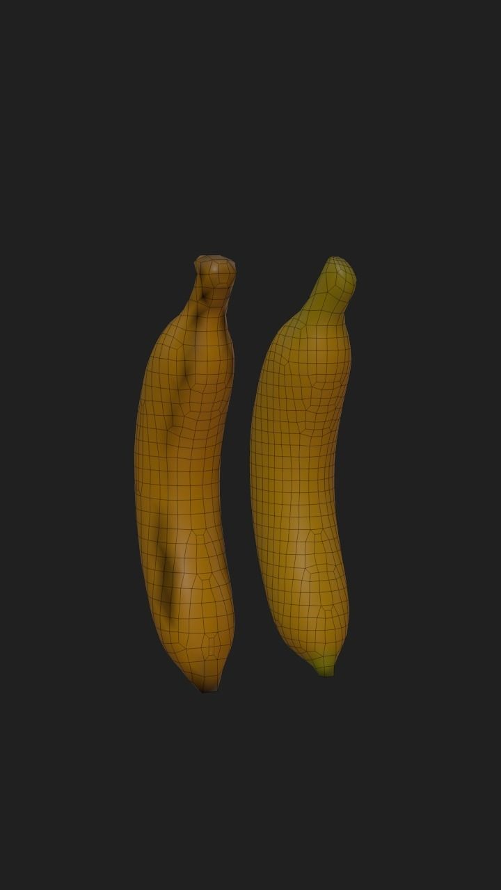 banana two bananas Free 3D model_1