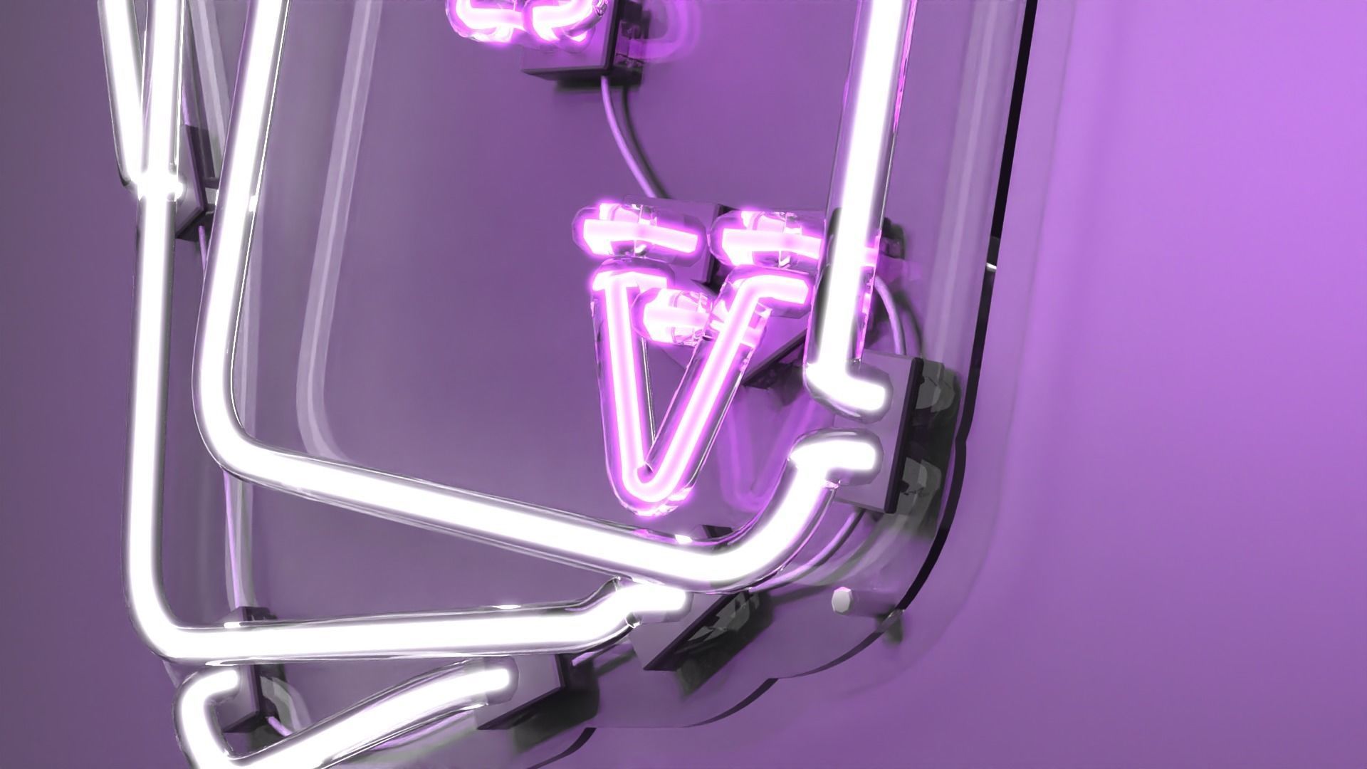 Poker 1 - Neon Sign 3D model_2