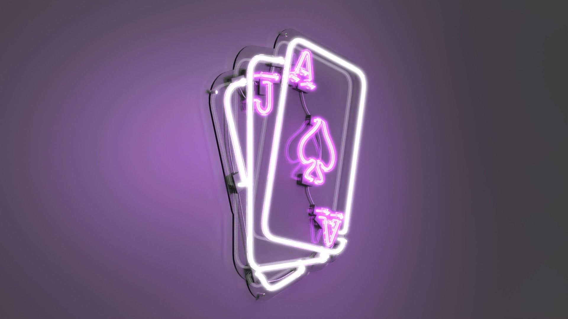 Poker 1 - Neon Sign 3D model_4