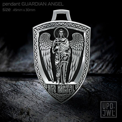Pendant Guardian Angel Icon amulet 3D print model
