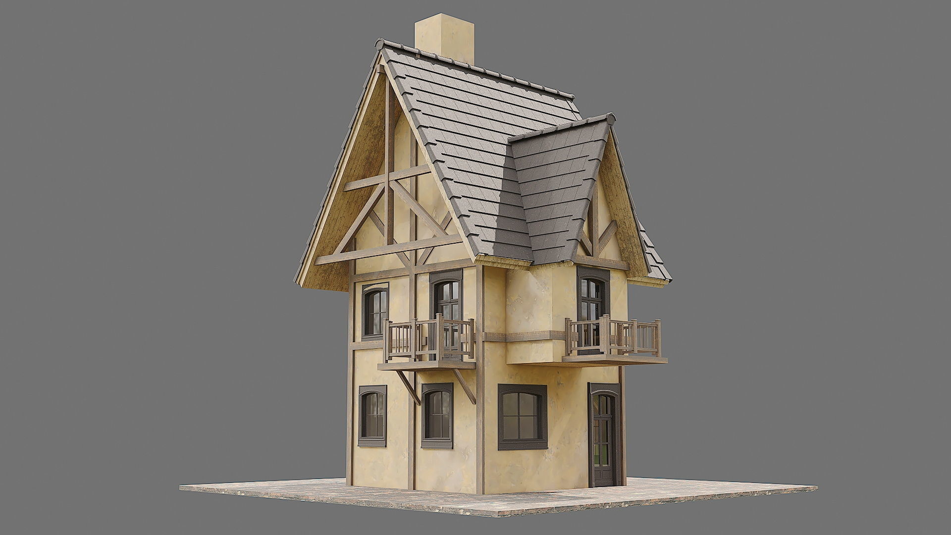 Wood Game Hause 3 3D model_2