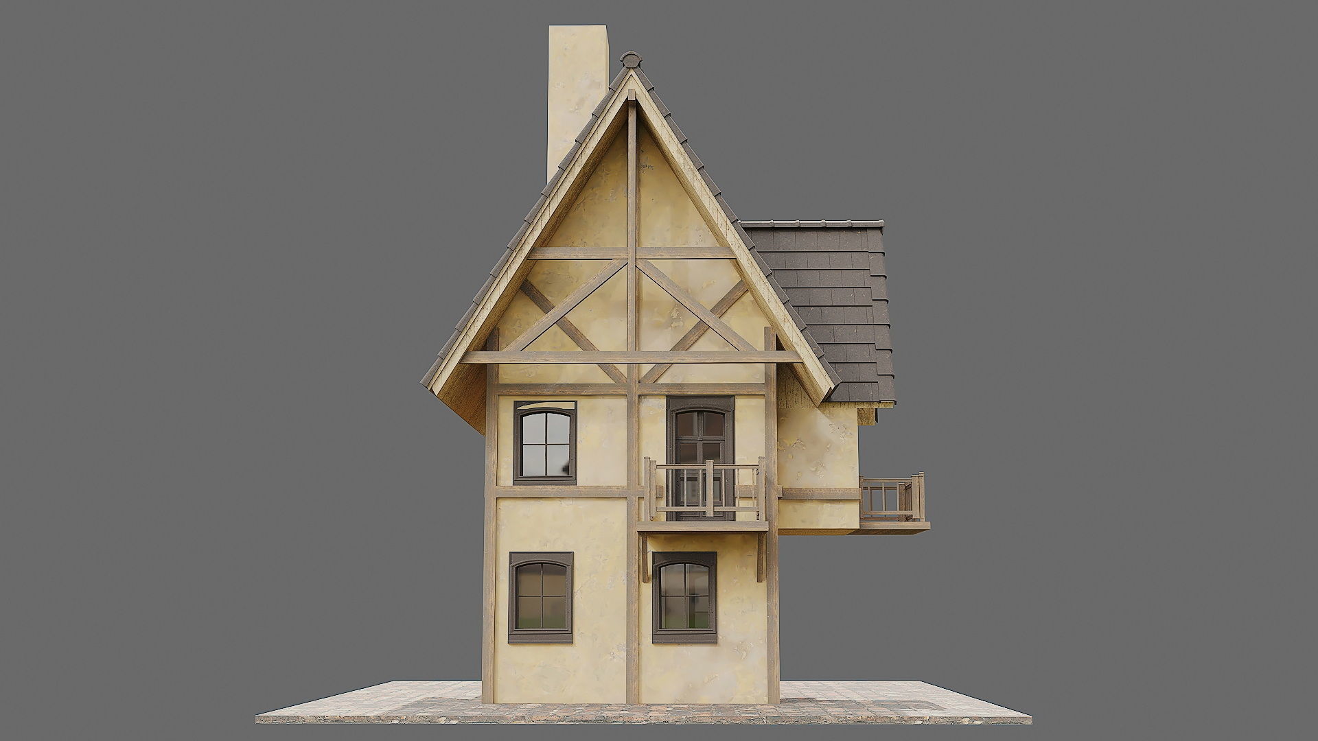 Wood Game Hause 3 3D model_3