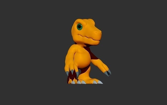 Agumon orange dinosaur 3D print model