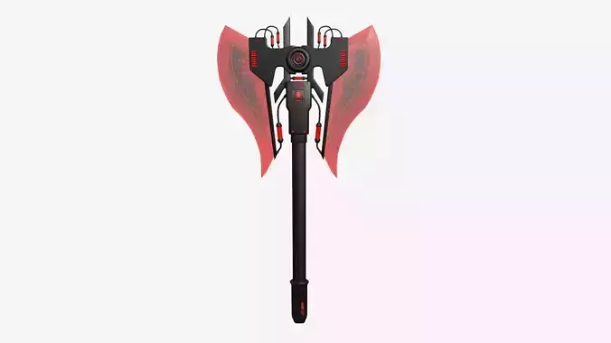 SciFi War Axe B04 Black Red - Sci Fi Weapon Design Low-poly 3D model