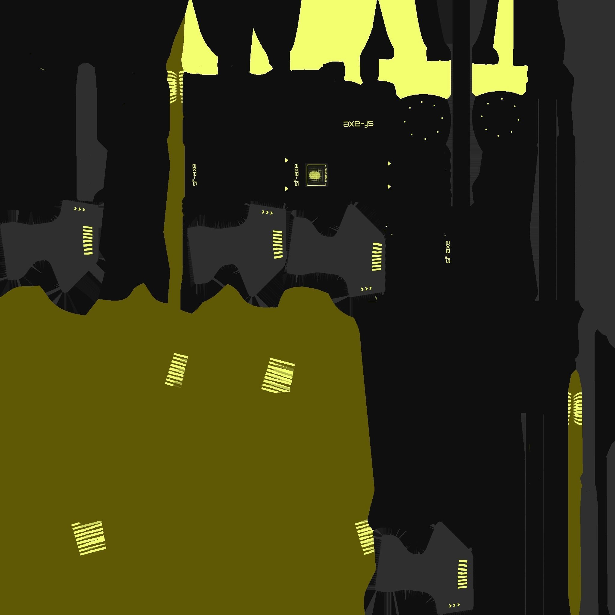 SciFi War Axe B05 Black Yellow - Sci Fi Weapon Design Low-poly 3D model_20