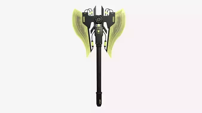 SciFi War Axe B05 Black Yellow - Sci Fi Weapon Design Low-poly 3D model