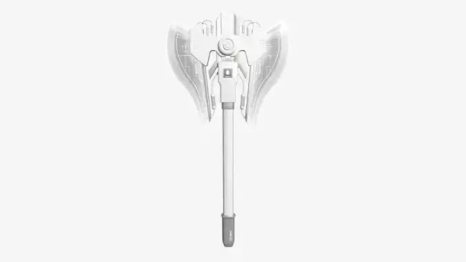 SciFi War Axe B06 Full White - Sci Fi Weapon Design Low-poly 3D model