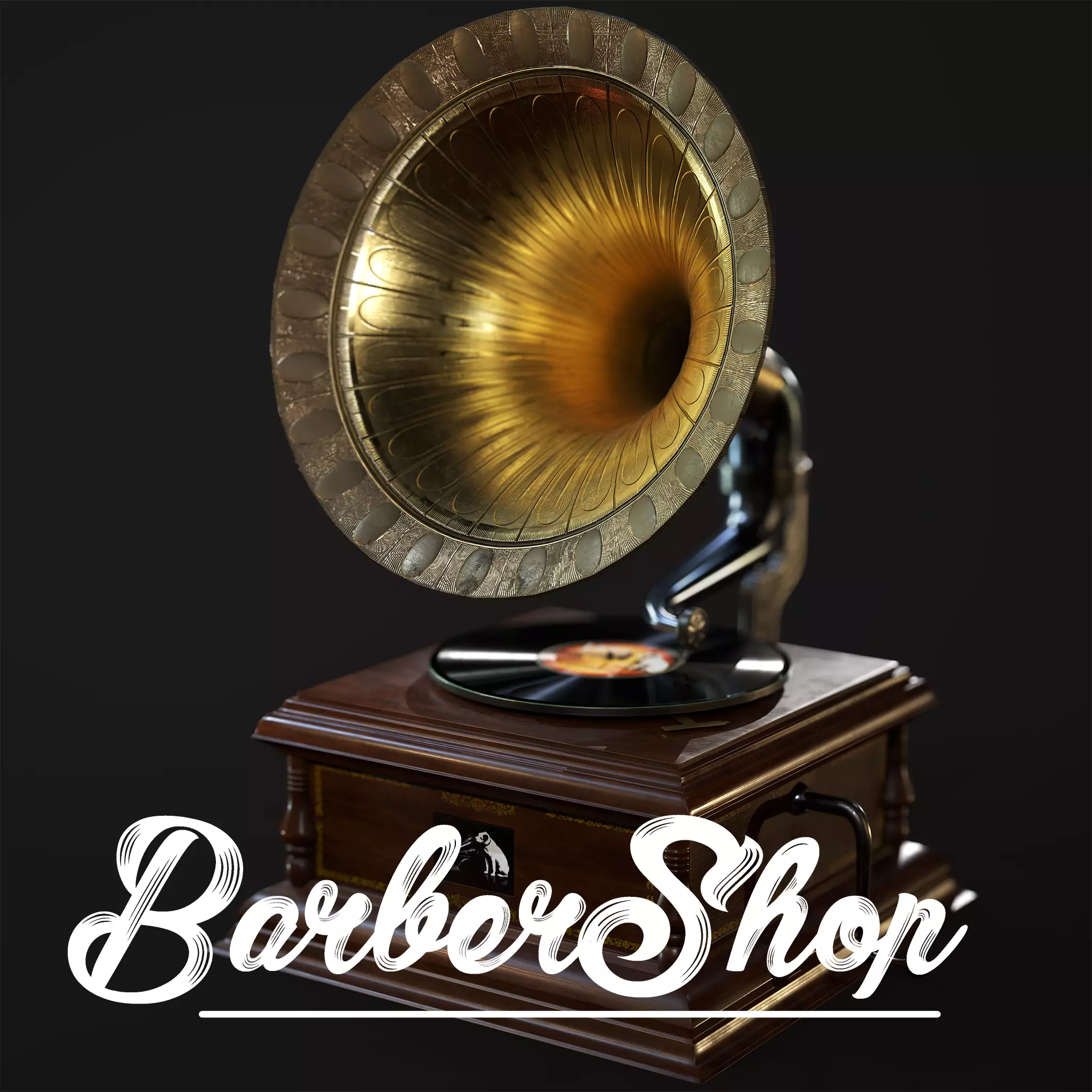 Vintage Gramophone Low-poly 3D model