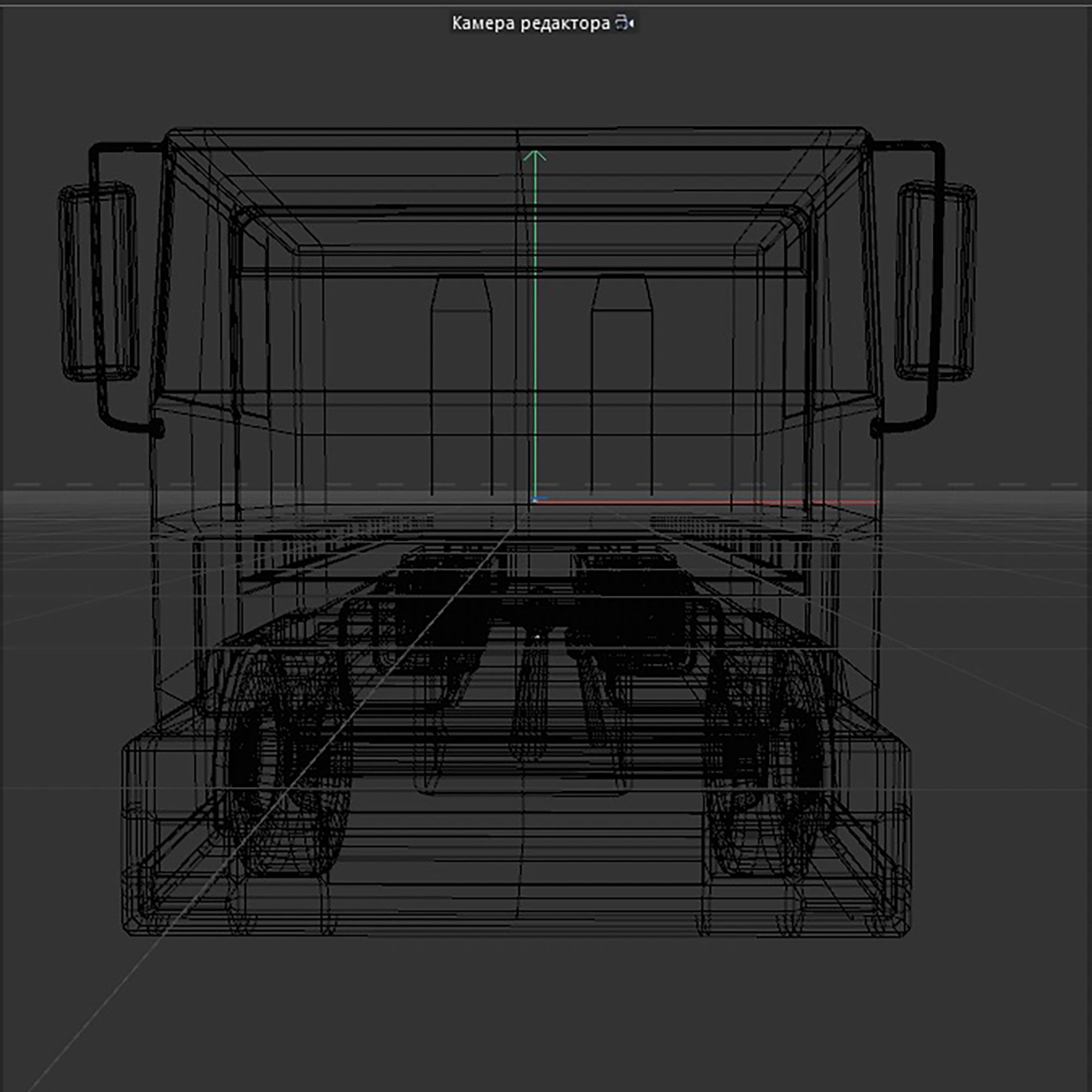 platform truck Low-poly 3D model_16