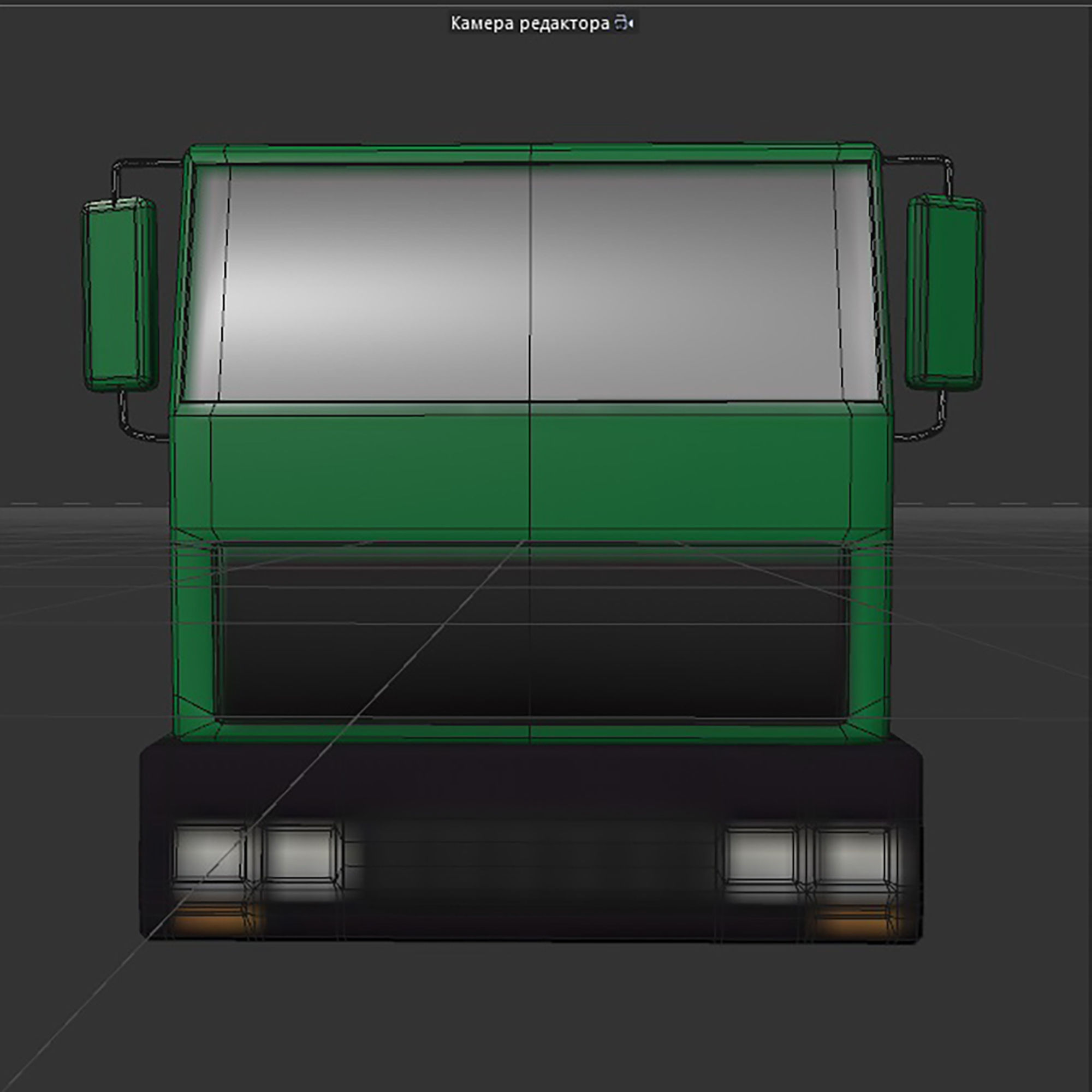 platform truck Low-poly 3D model_13