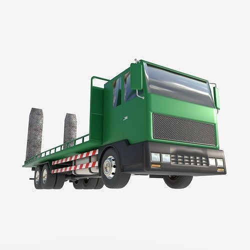 platform truck Low-poly 3D model 6