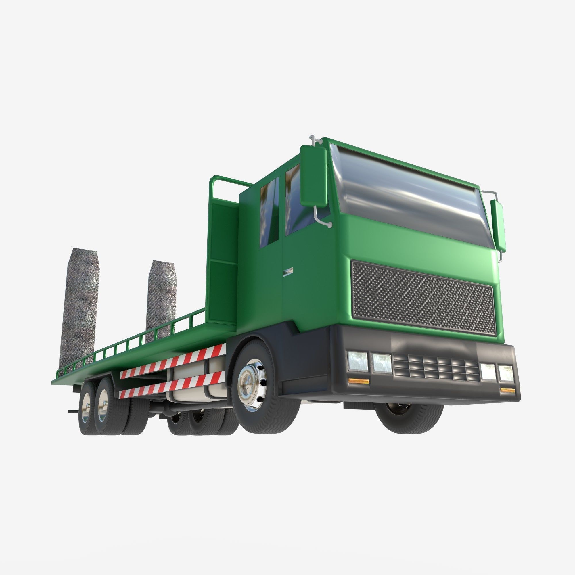 platform truck Low-poly 3D model_5