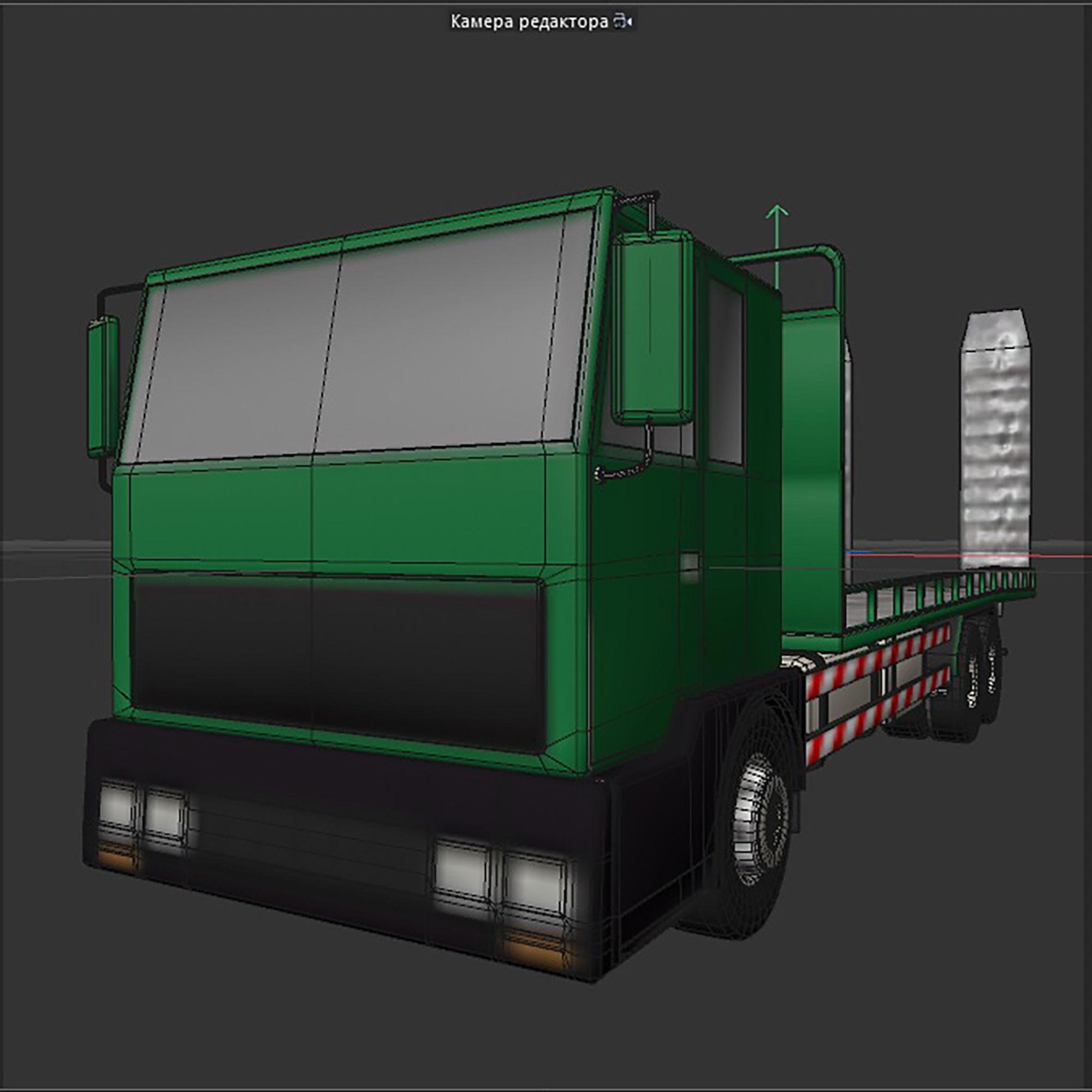 platform truck Low-poly 3D model_8