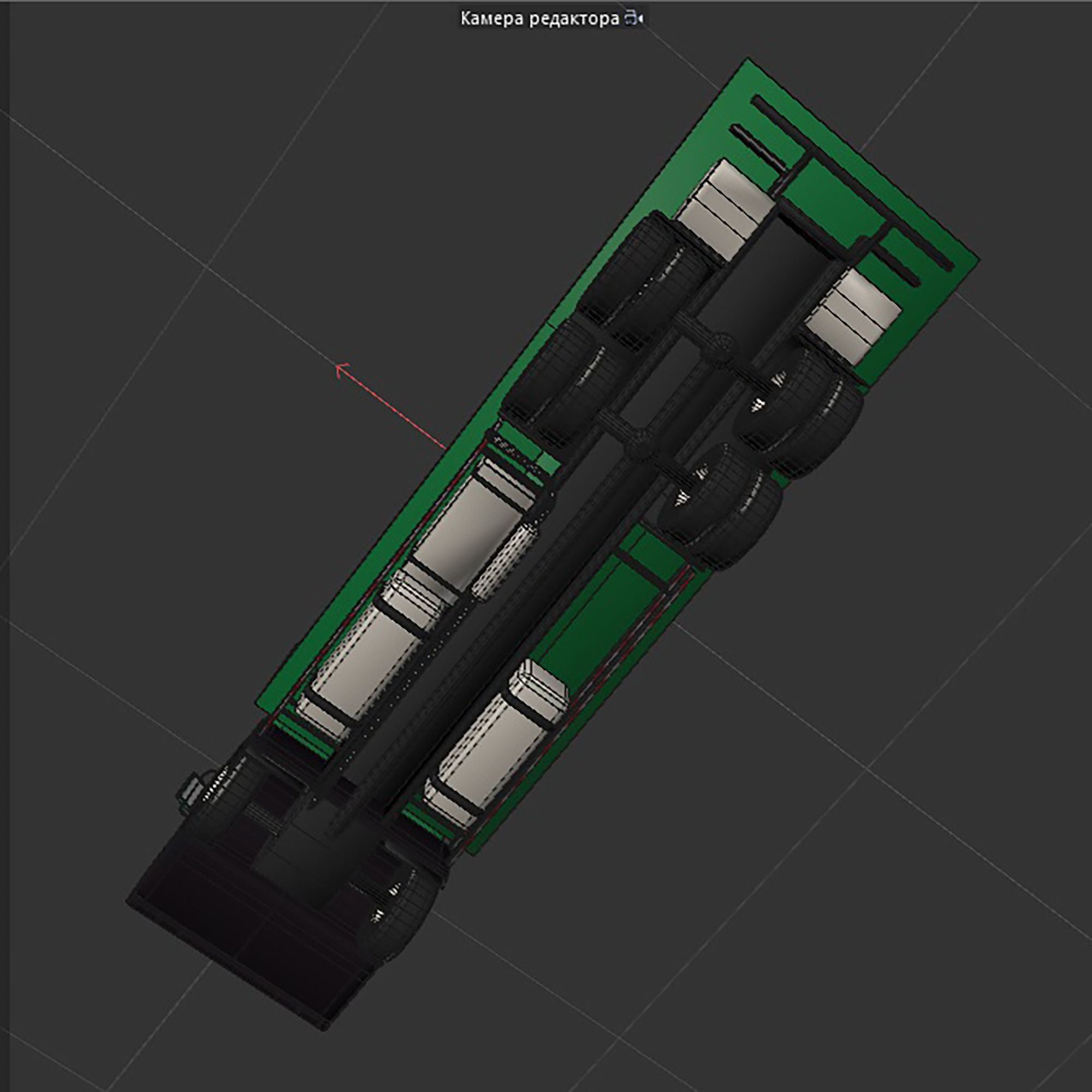 platform truck Low-poly 3D model_12