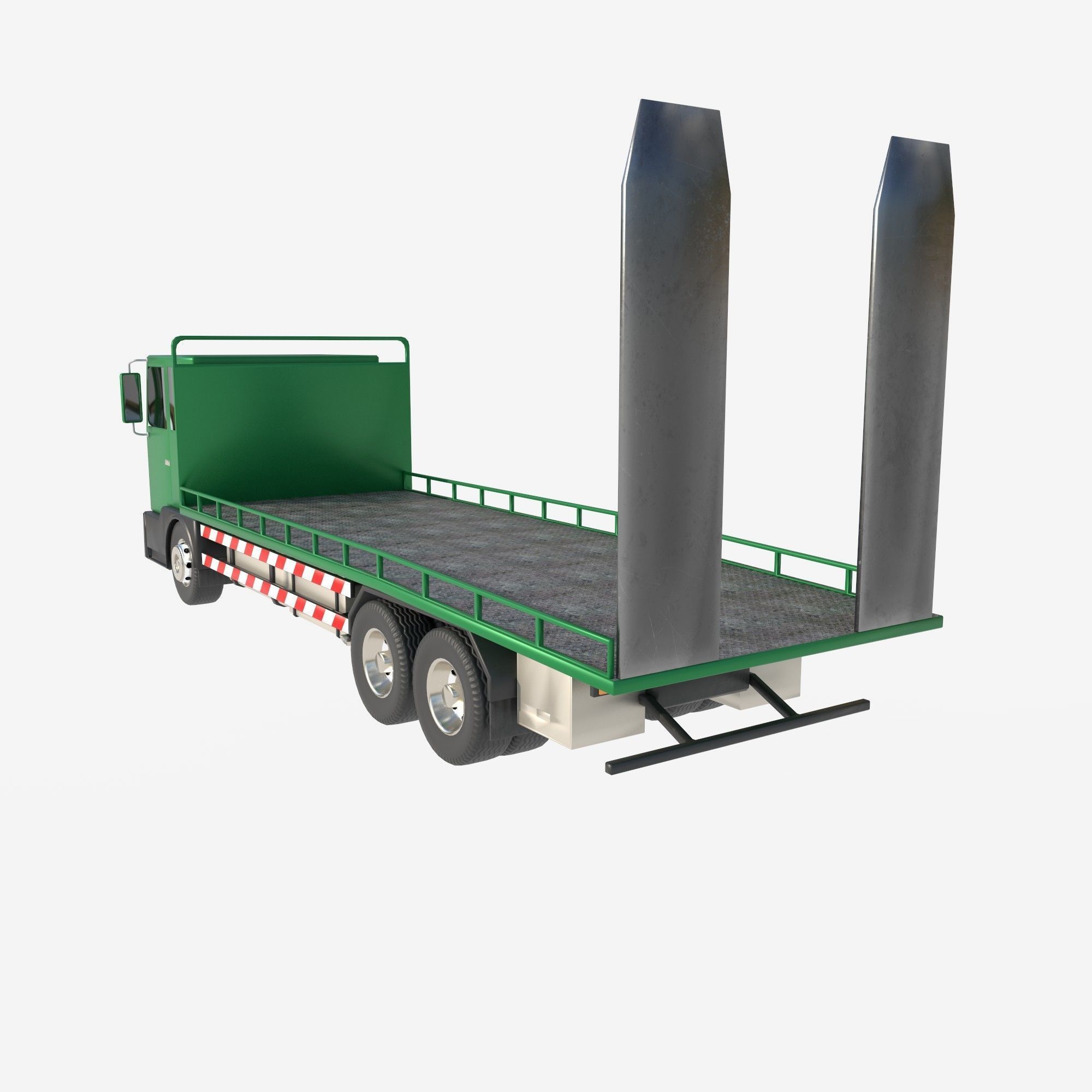 platform truck Low-poly 3D model_2