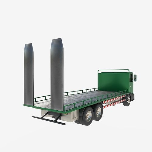 platform truck Low-poly 3D model 5