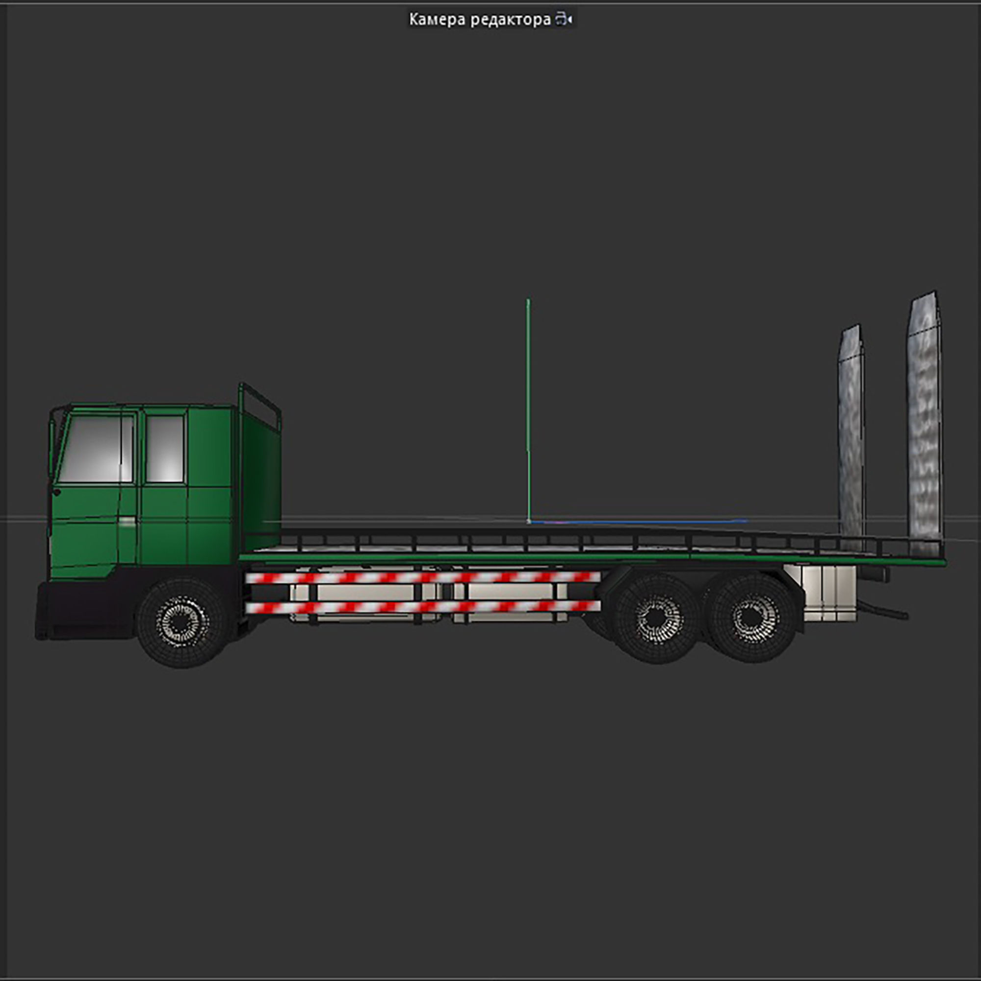 platform truck Low-poly 3D model_9
