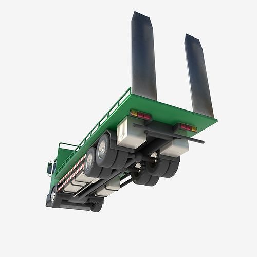 platform truck Low-poly 3D model 4
