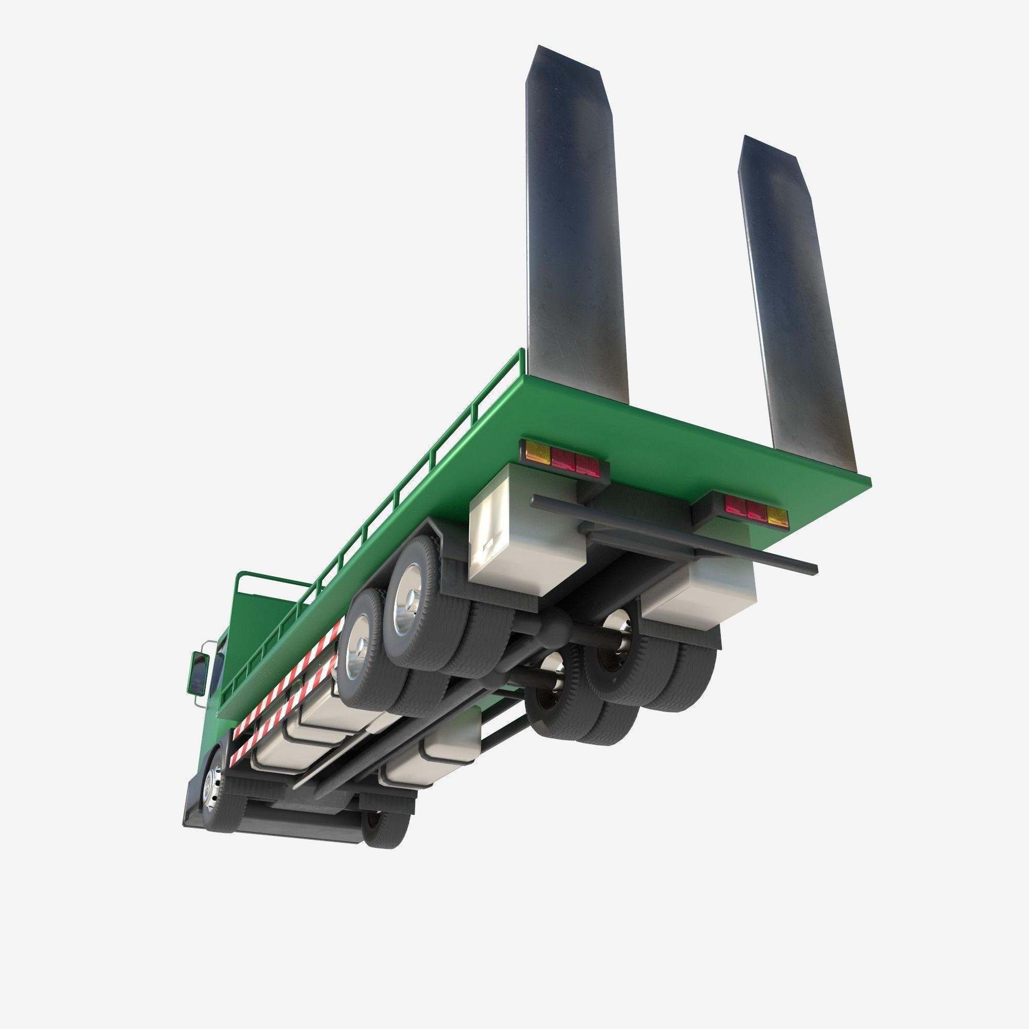 platform truck Low-poly 3D model_3