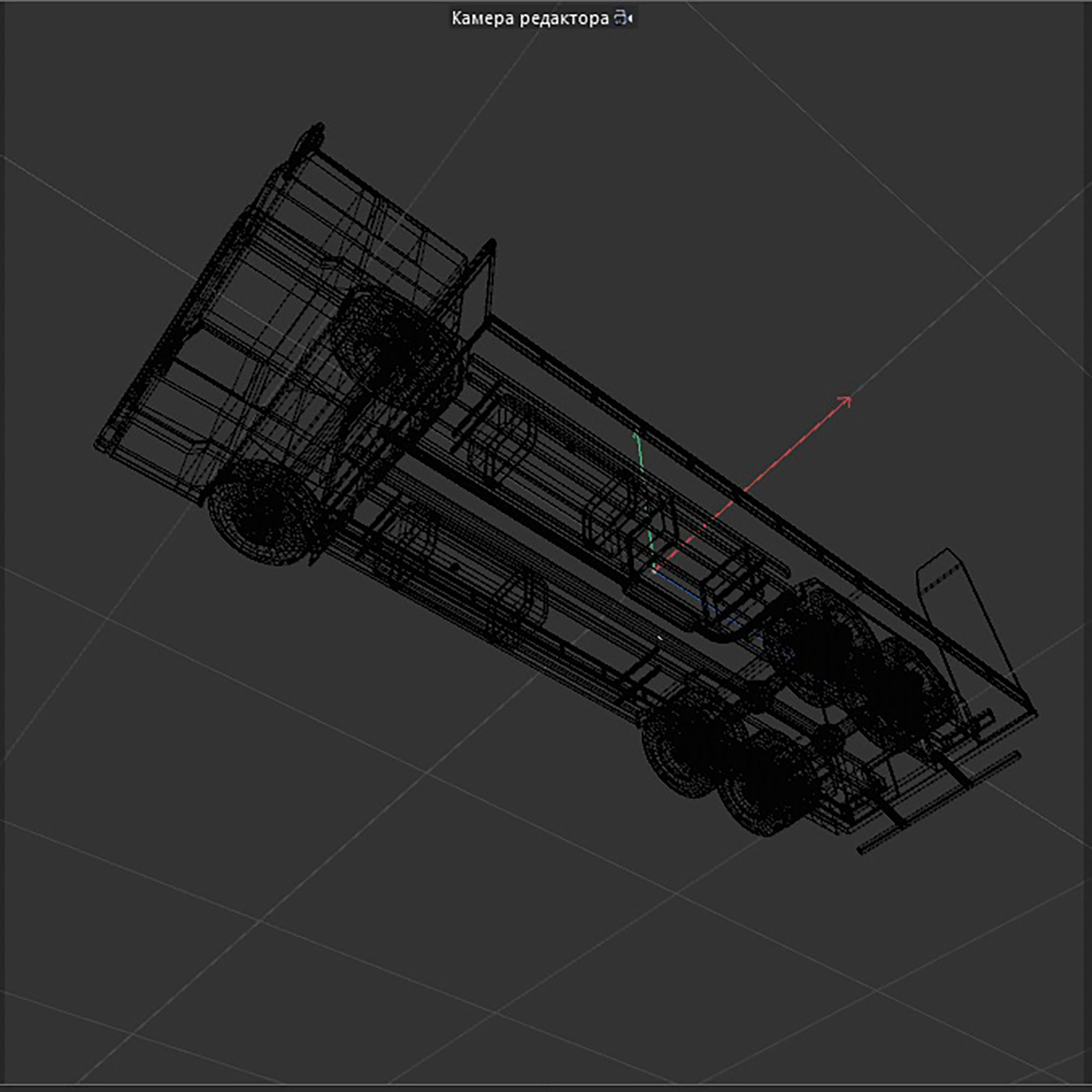 platform truck Low-poly 3D model_15