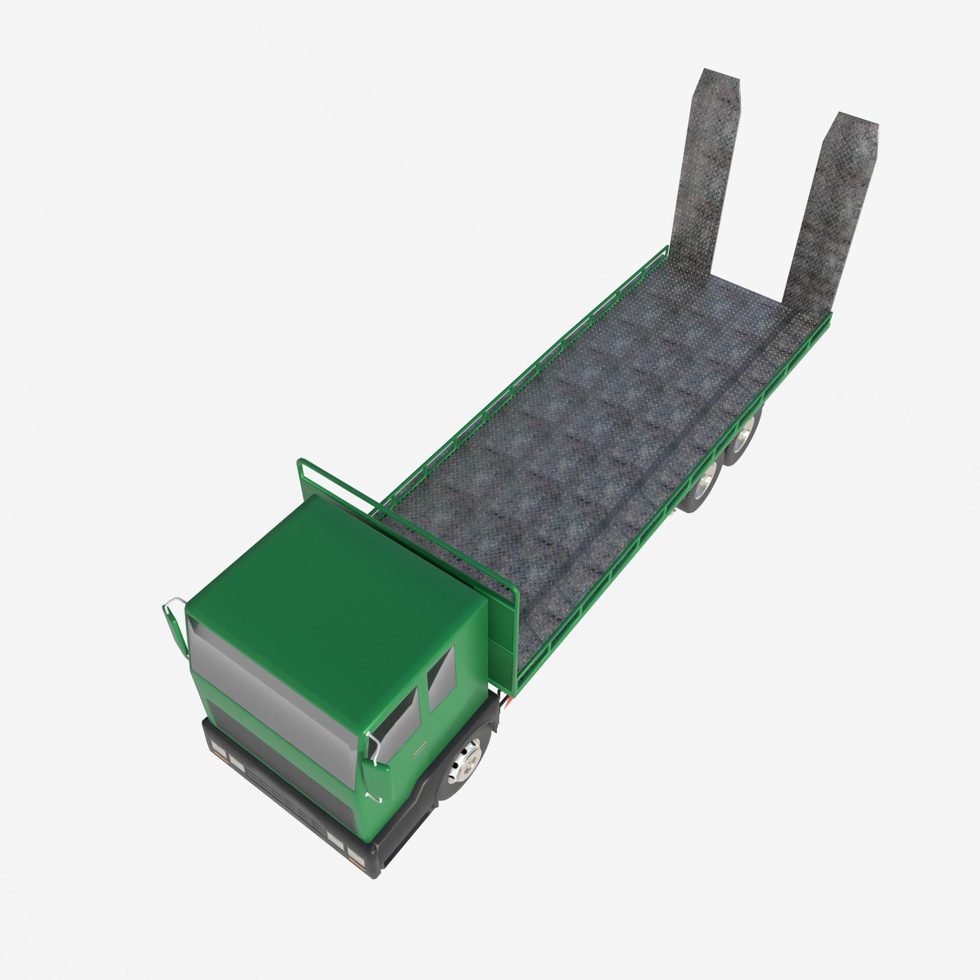 platform truck Low-poly 3D model_7