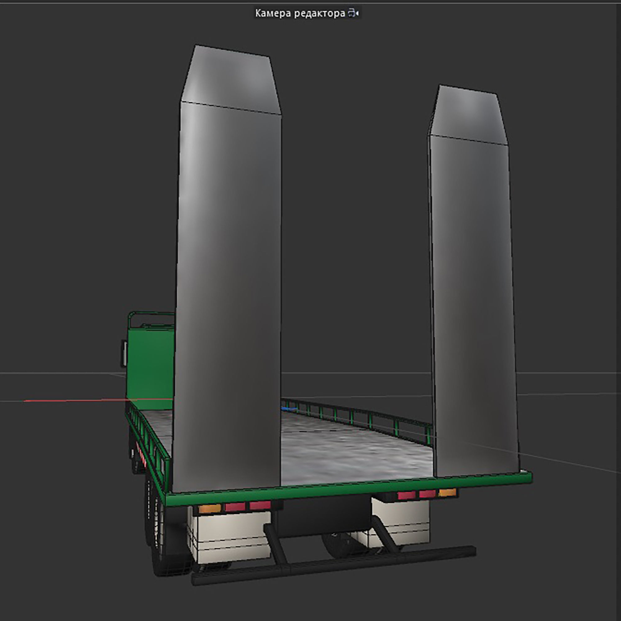platform truck Low-poly 3D model_10