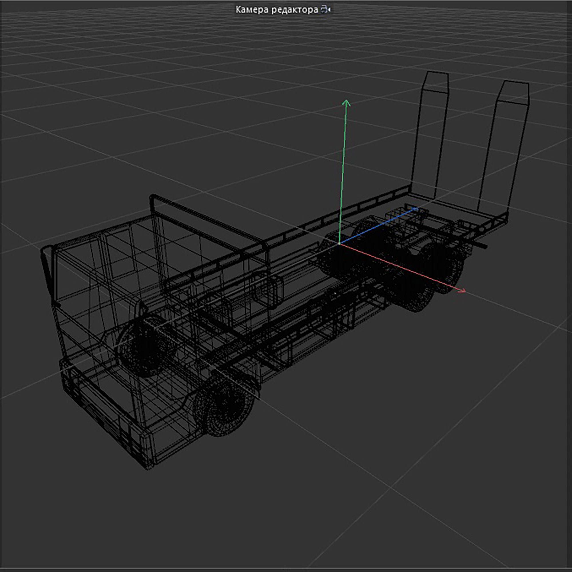 platform truck Low-poly 3D model_14