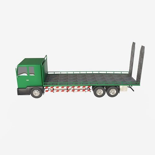 platform truck Low-poly 3D model 2
