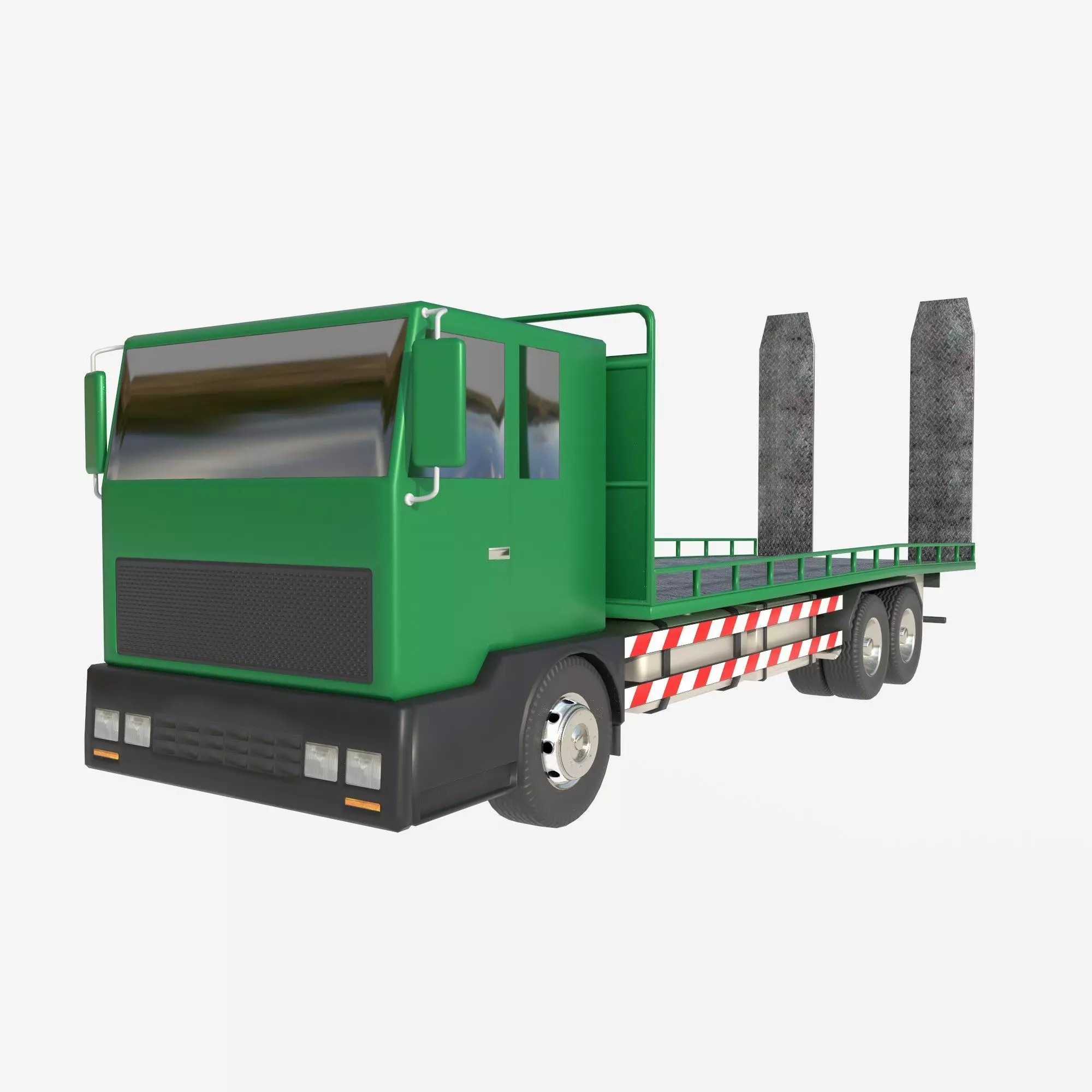 platform truck Low-poly 3D model_0
