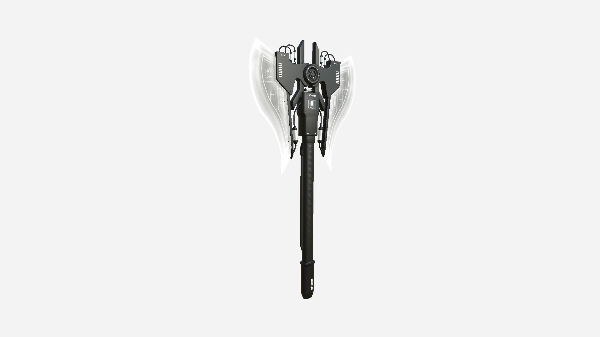 SciFi War Axe B07 Black White - Sci Fi Weapon Design Low-poly 3D model_4