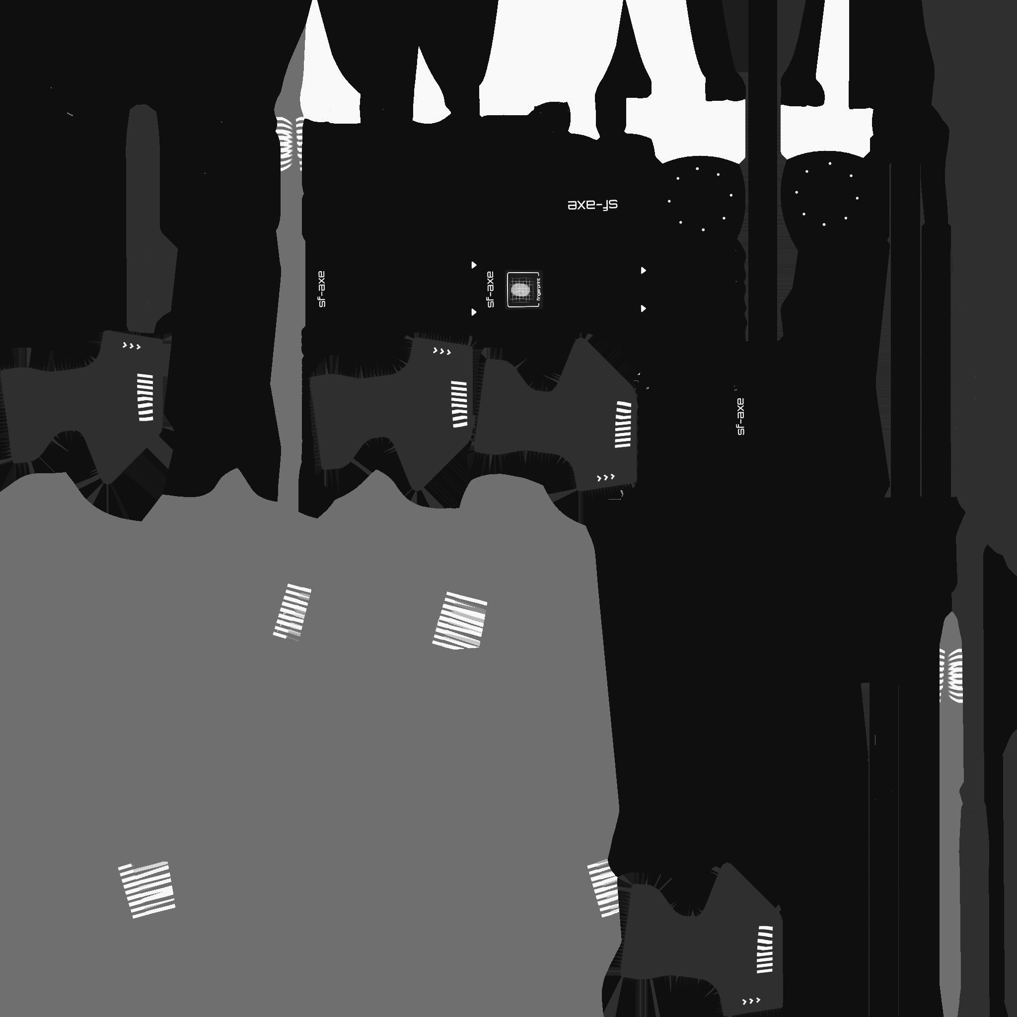 SciFi War Axe B07 Black White - Sci Fi Weapon Design Low-poly 3D model_20