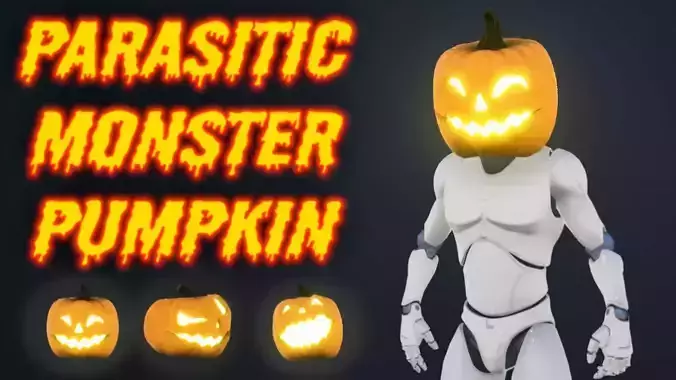 Parasitic Monster Pumpkin for UE Low-poly 3D model
