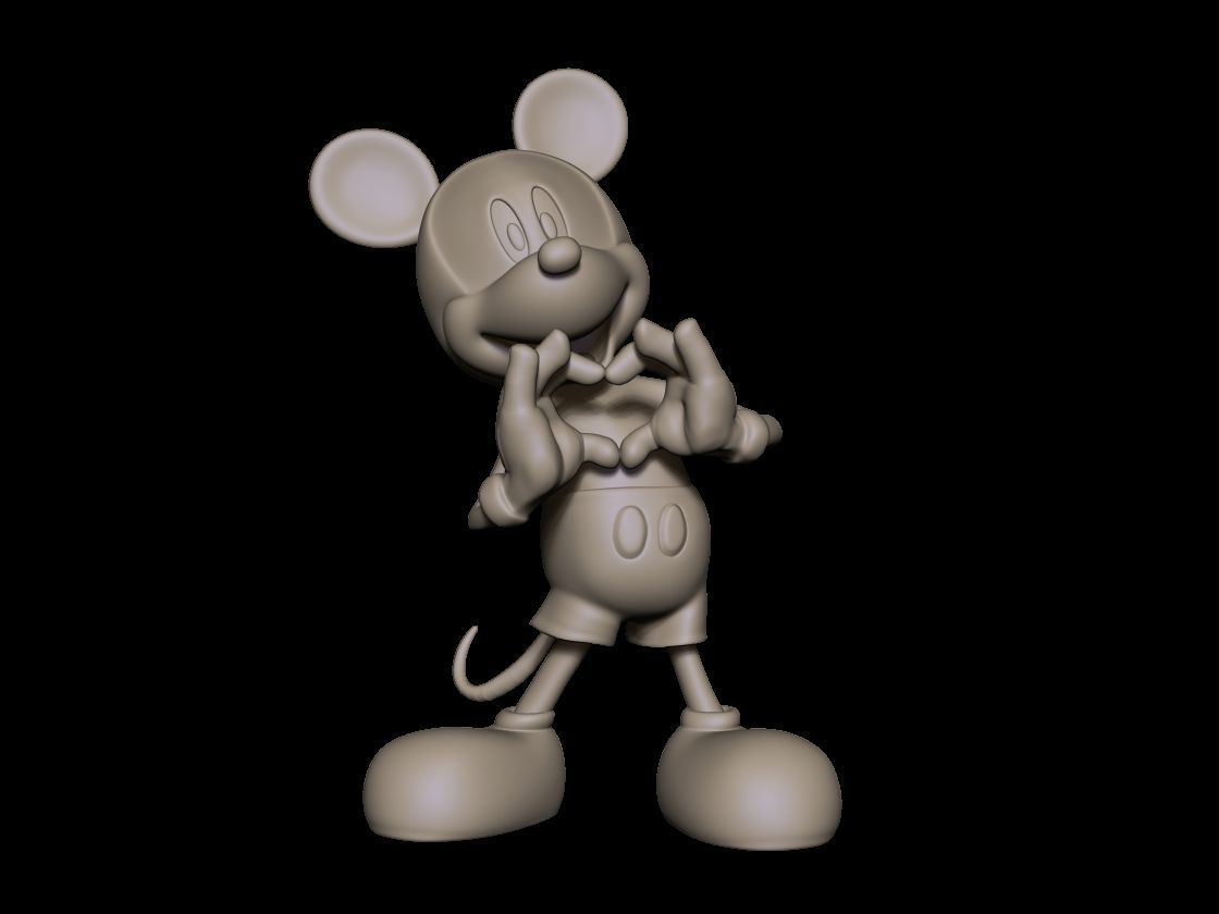 mickey heart 3D print model_3