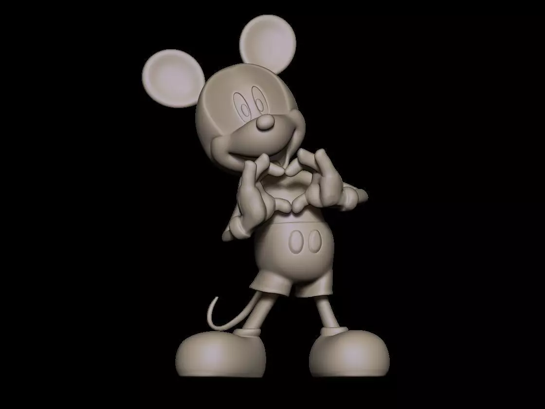 mickey heart 3D print model_0