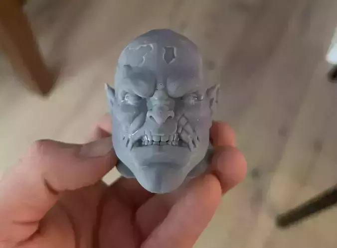 Cyborg Orc Head