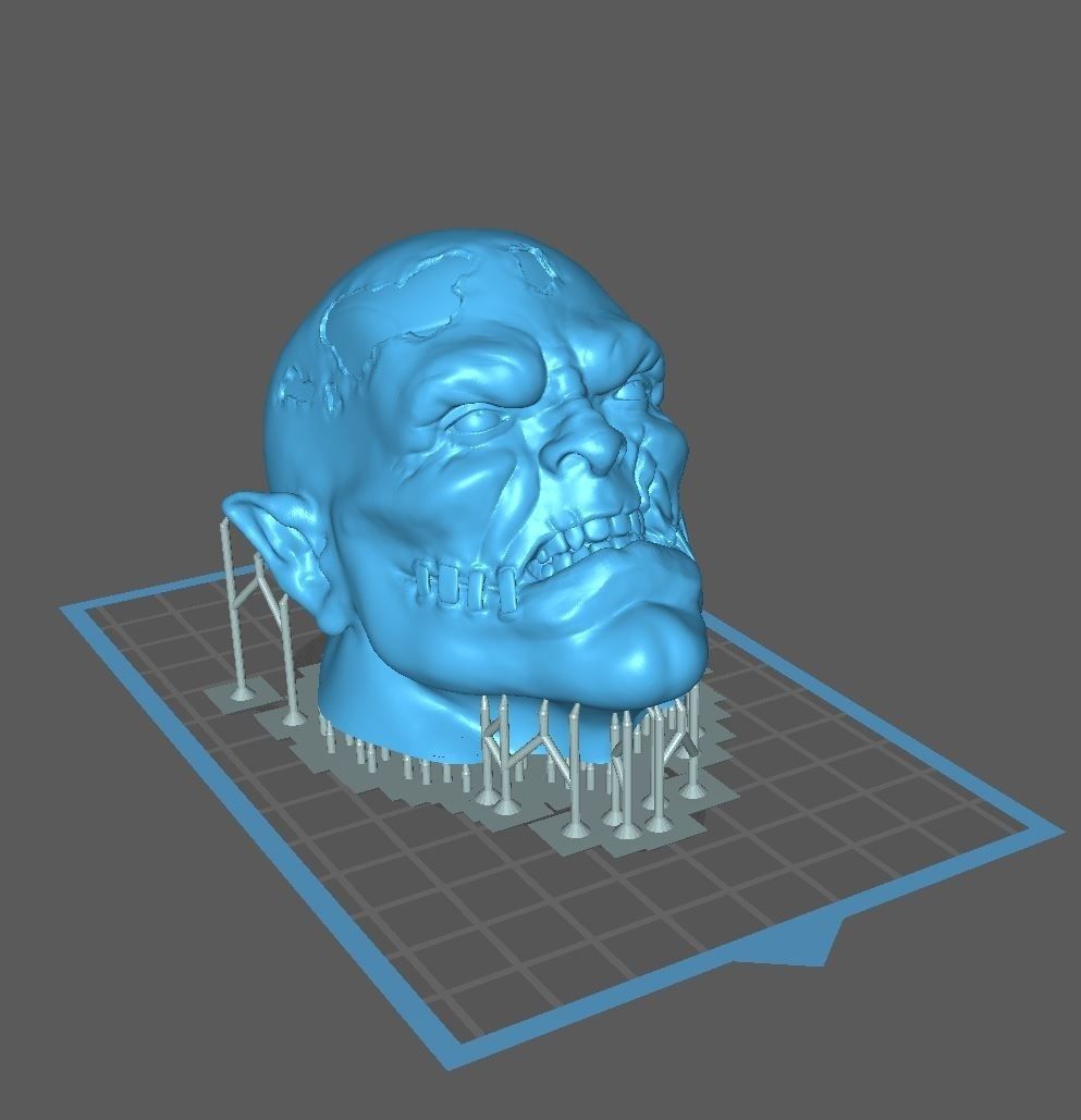 Cyborg Orc Head 3D print model_7