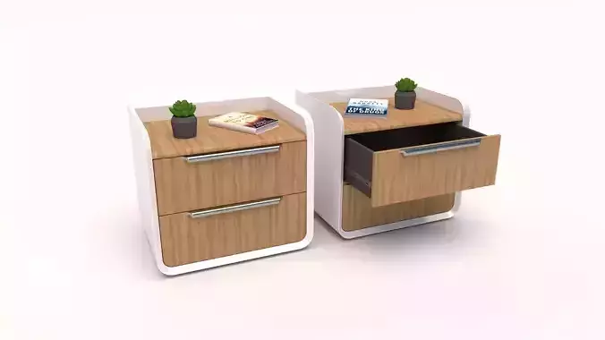 Wooden Side Table  3D Model 3D model