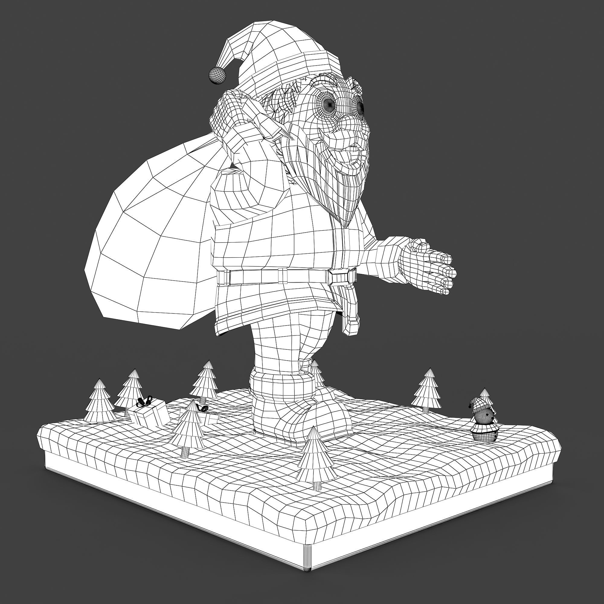 Santa Claus Low-poly 3D model_11