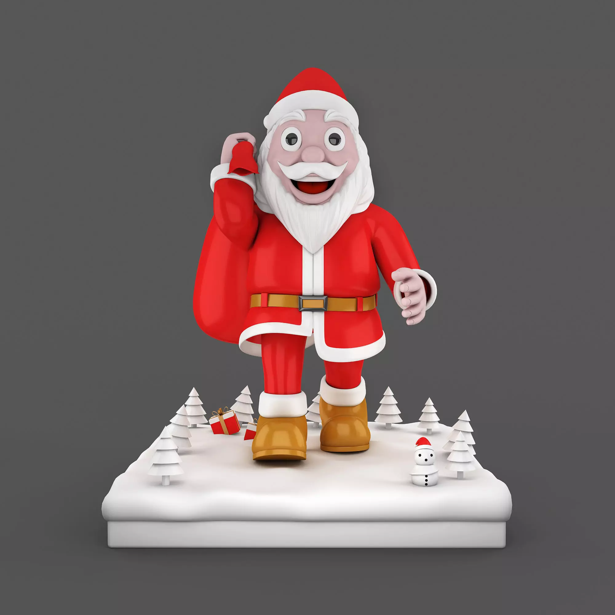 Santa Claus Low-poly 3D model_0