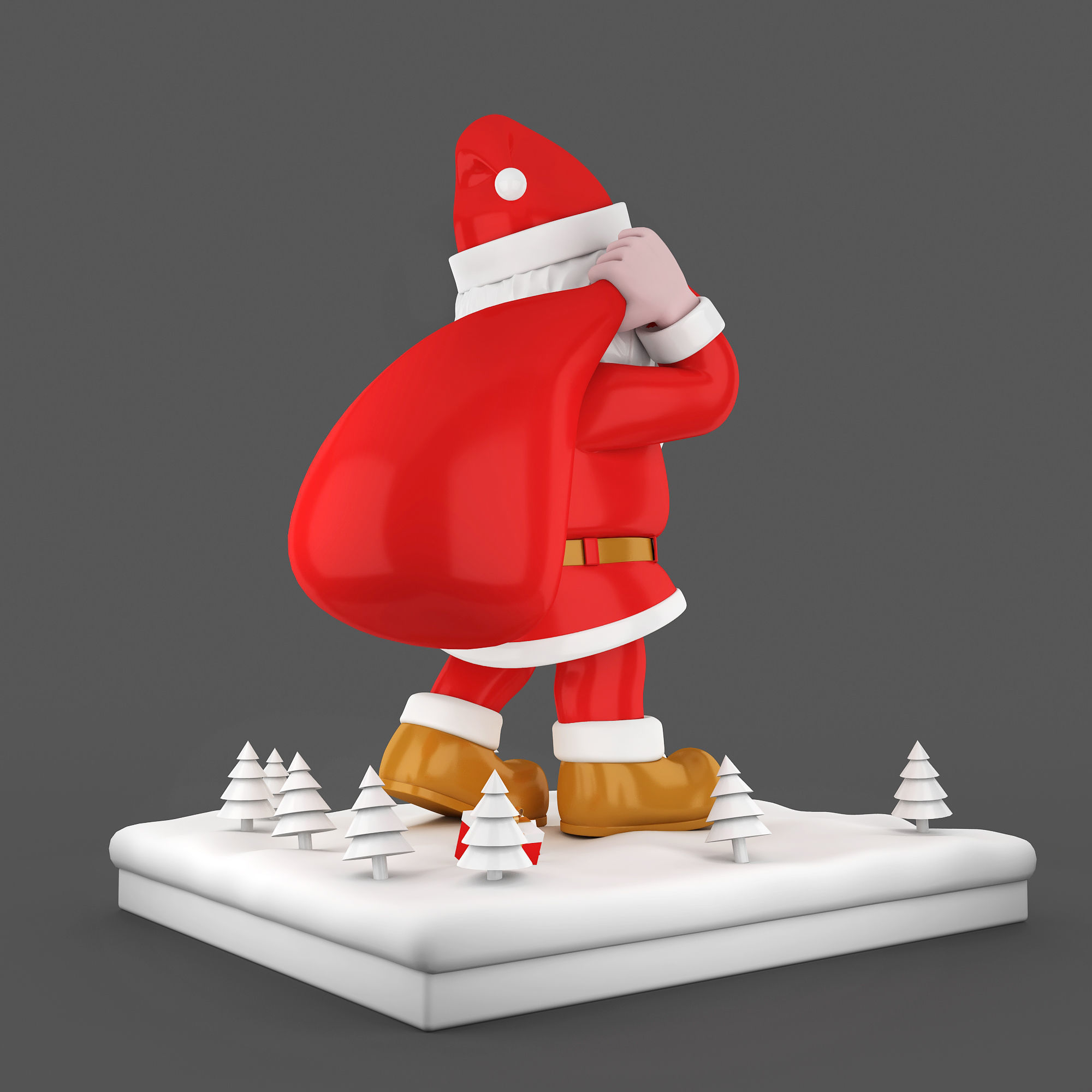 Santa Claus Low-poly 3D model_4