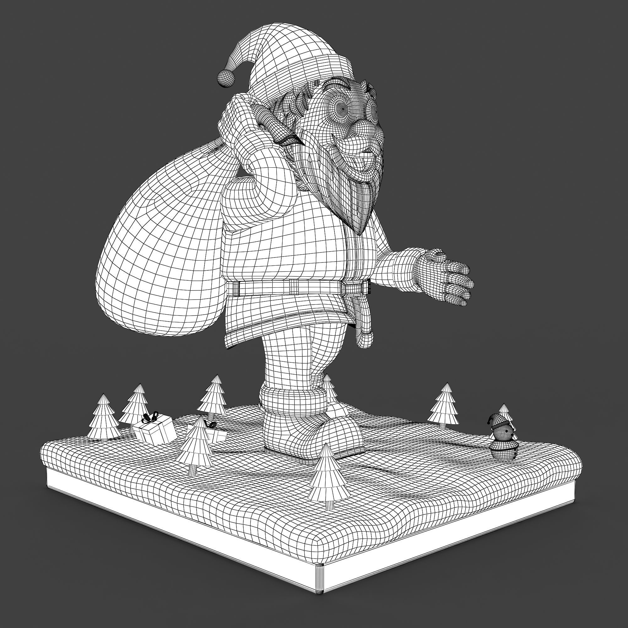 Santa Claus Low-poly 3D model_12