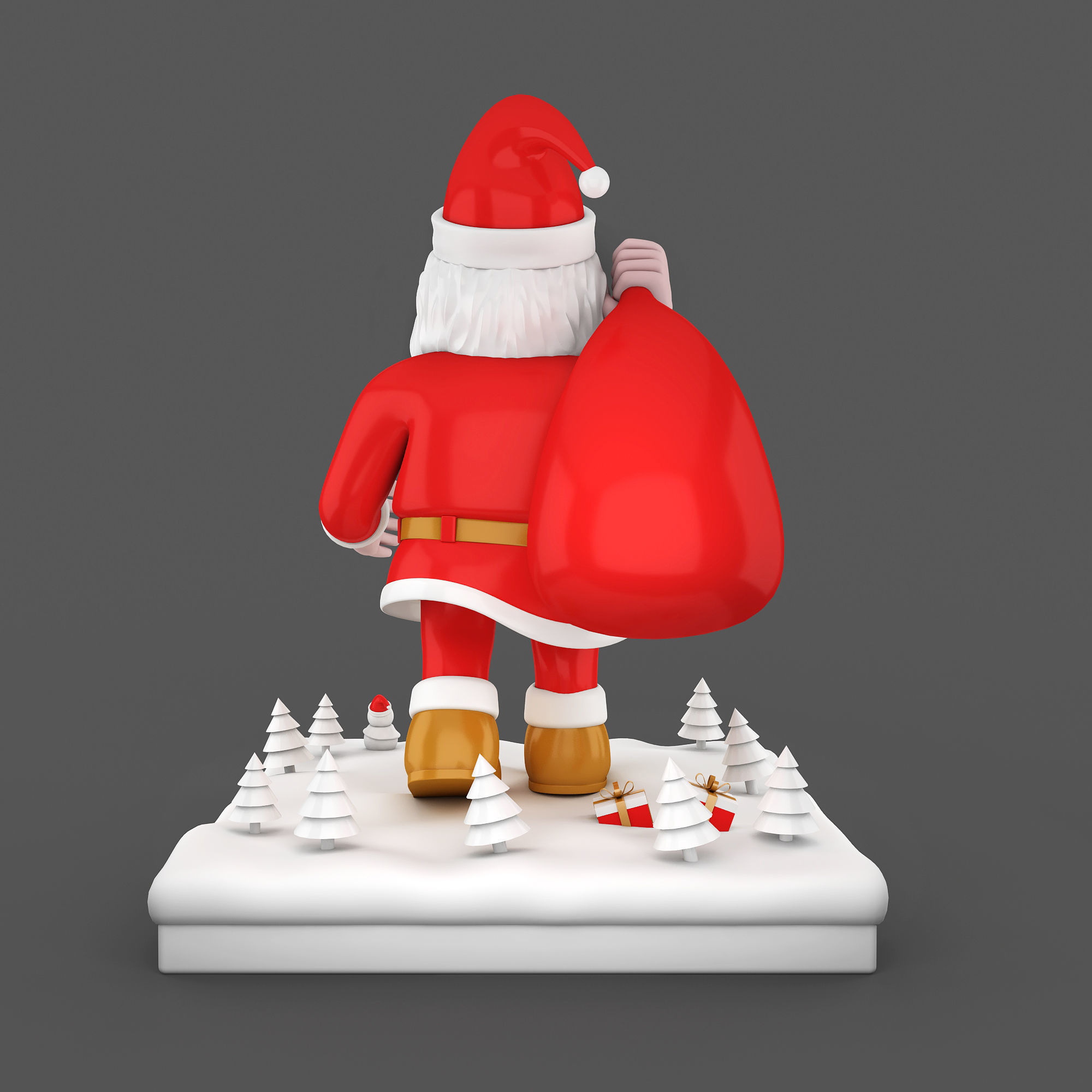 Santa Claus Low-poly 3D model_5