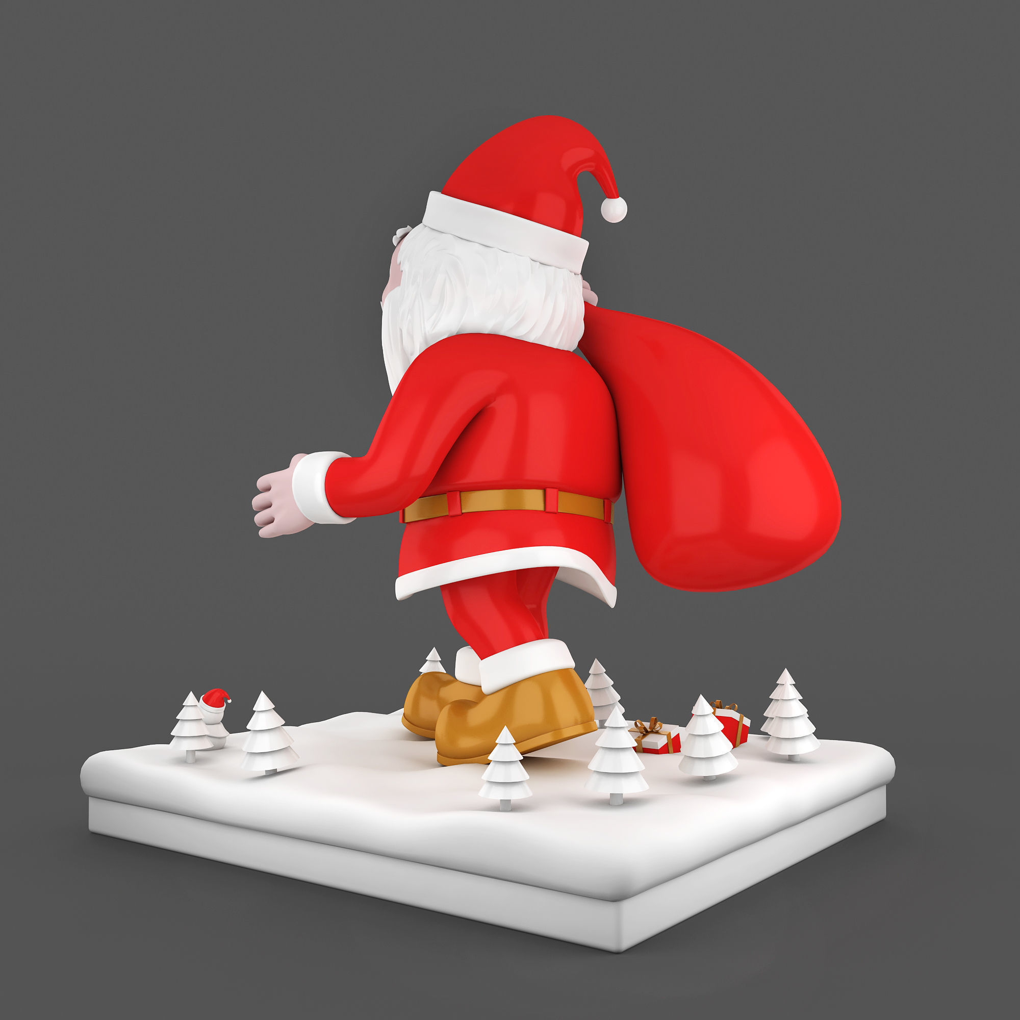Santa Claus Low-poly 3D model_3